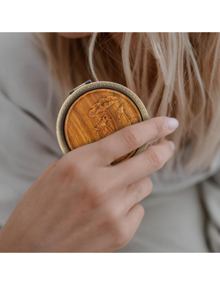 Espejo Compacto Vintage Mipcase 7.1 cm Doble Cara Portátil