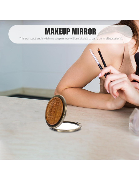 Espejo Compacto Vintage Mipcase 7.1 cm Doble Cara Portátil