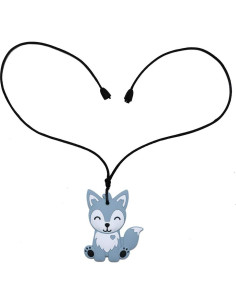 Collares Masticables Sensoriales LeeYean - Silicona Alimentaria Azul y Gris 2