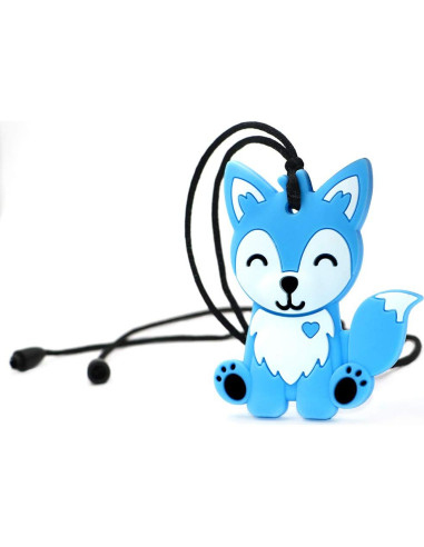 Collares Masticables Sensoriales LeeYean - Silicona Alimentaria Azul y Gris