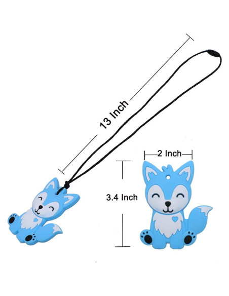 Collares Masticables Sensoriales LeeYean - Silicona Alimentaria Azul y Gris