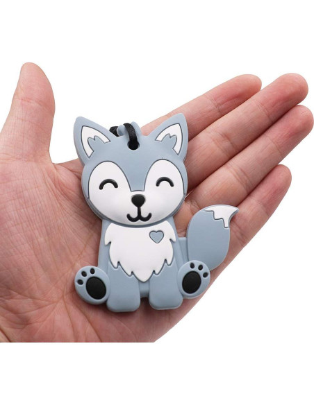 Collares Masticables Sensoriales LeeYean - Silicona Alimentaria Azul y Gris