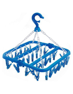 Perchero de Secado SteelFever Plegable 32 Clips Azul