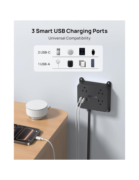 Regleta de Enchufes TROND Prime Mini I 3FT con USB