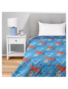 Manta Acolchada Twin Superman Sobre Metrópolis Northwest 152x203cm