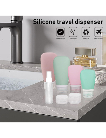 Juego de 7 Botellas de Viaje ONIYSA Silicona A Prueba de Fugas