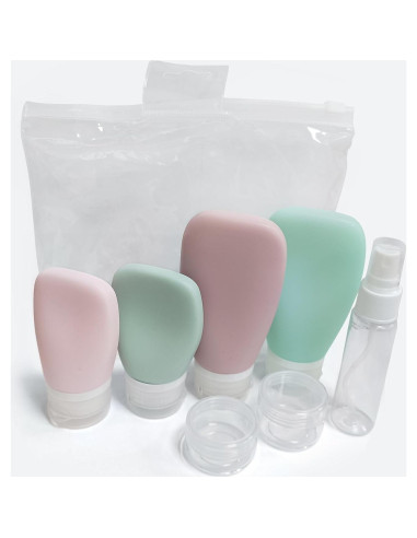 Juego de 7 Botellas de Viaje ONIYSA Silicona A Prueba de Fugas