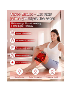 Masajeador de Rodilla Inalámbrico Kaoudt con Calor y Luz Roja 2