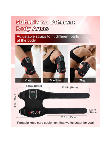 Masajeador de Rodilla Inalámbrico Kaoudt con Calor y Luz Roja