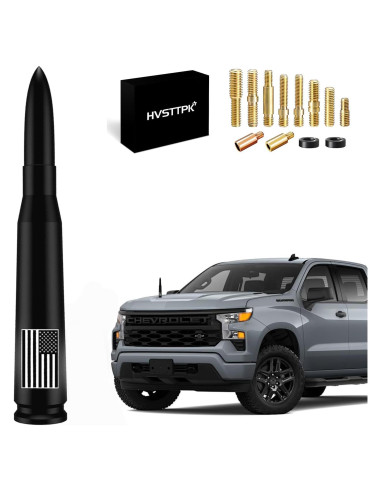 Antena de Bala Corta HVSTTPK 13.97 cm Antirrobo Bandera Americana