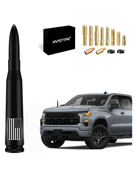 Antena de Bala Corta HVSTTPK 13.97 cm Antirrobo Bandera Americana