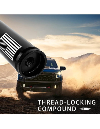 Antena de Bala Corta HVSTTPK 13.97 cm Antirrobo Bandera Americana