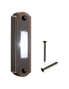 Botón de Timbre Iluminado Dreyoo de Metal Bronce 9x3x3cm