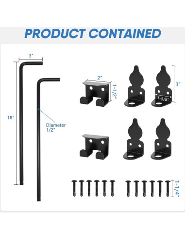 Pestillo de Caña HANSHAN 45.72 cm Acero Negro - 2 Paquete