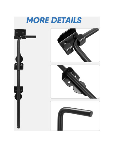 Pestillo de Caña HANSHAN 45.72 cm Acero Negro - 2 Paquete