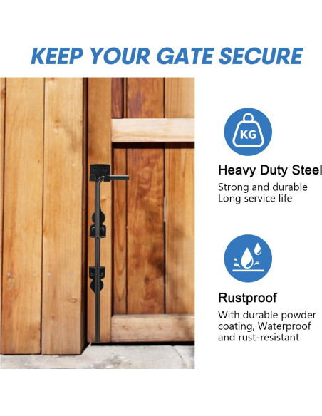 Pestillo de Caña HANSHAN 45.72 cm Acero Negro - 2 Paquete