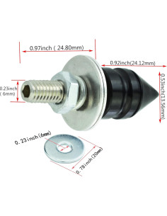 Tornillos Antirrobo para Placa de Matrícula Abfer 4 Pcs Negro 2