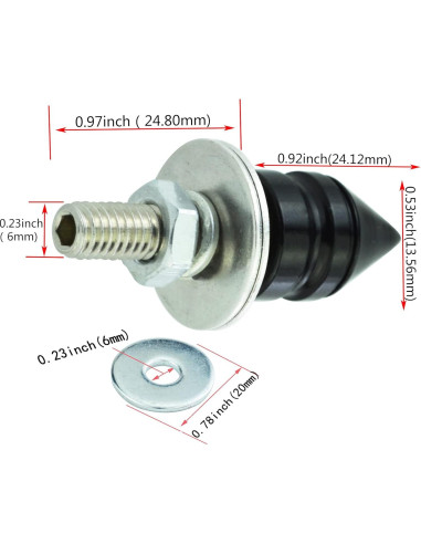 Tornillos Antirrobo para Placa de Matrícula Abfer 4 Pcs Negro