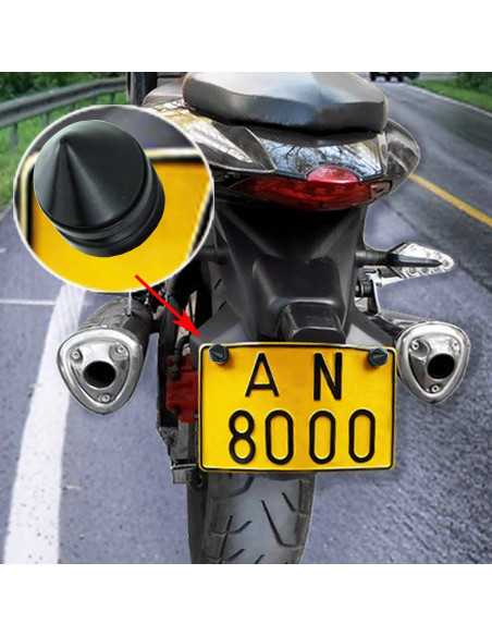 Tornillos Antirrobo para Placa de Matrícula Abfer 4 Pcs Negro