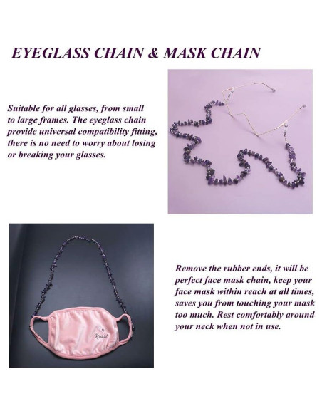 Cadena de Gafas KAI Top con Cuentas de Piedra - 75 cm