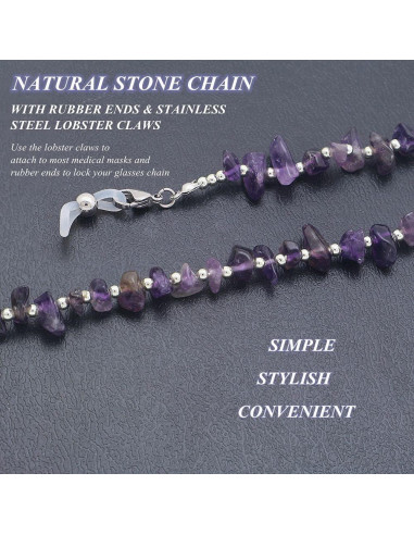 Cadena de Gafas KAI Top con Cuentas de Piedra - 75 cm