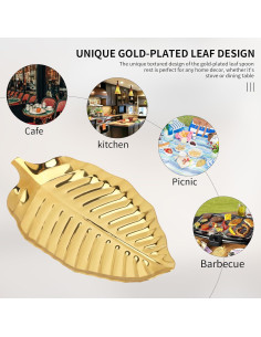 Soporte para cuchara dorado KALIONE 17x10cm acero inoxidable 2