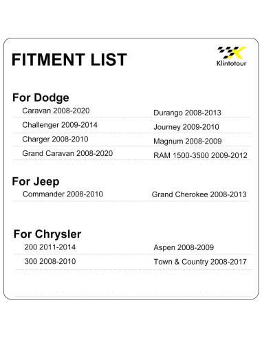 Adaptador de cámara de respaldo Klintotour para Chrysler/Dodge/Jeep