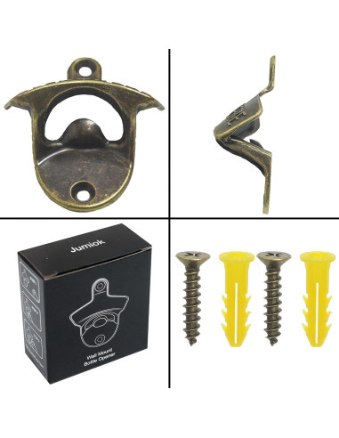 Abrebotellas Magnético Jumiok de Pared en Bronce Antiguo