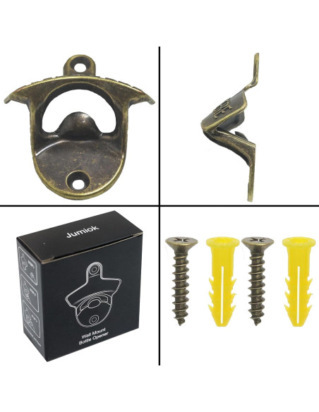 Abrebotellas Magnético Jumiok de Pared en Bronce Antiguo