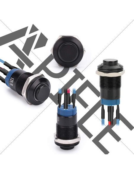 Interruptor de Botón Momentáneo APIELE 12mm LED IP65