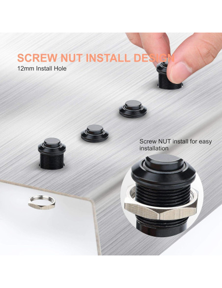 Interruptor de Botón Momentáneo APIELE 12mm LED IP65