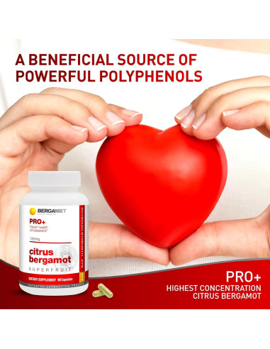 Suplemento BergaMet PRO+ 1350mg 90 Cápsulas Bergamota Cítrica