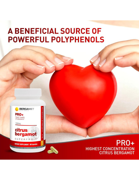 Suplemento BergaMet PRO+ 1350mg 90 Cápsulas Bergamota Cítrica