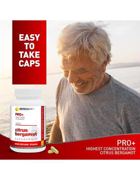 Suplemento BergaMet PRO+ 1350mg 90 Cápsulas Bergamota Cítrica
