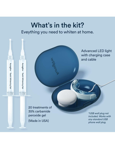 Kit de Blanqueamiento Dental Auraglow LED + Gel 44%