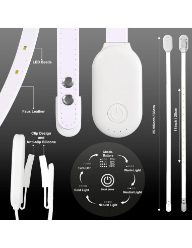 Luz de libro recargable Dongguan Kuke 12 LED 4 colores