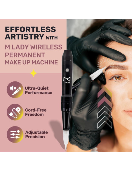 Máquina de Maquillaje Permanente Inalámbrica Mellie Rosa