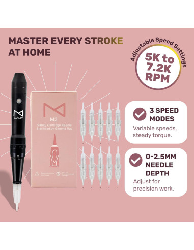 Máquina de Maquillaje Permanente Inalámbrica Mellie Rosa