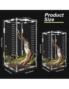 Terrario Acrílico REPTIDLDB para Arañas y Reptiles 15x20x35 cm 2