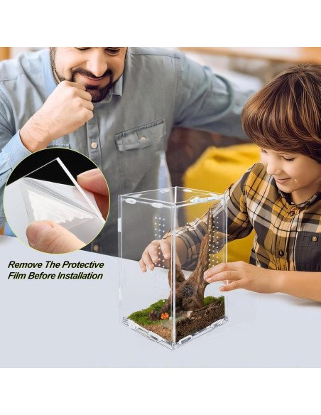 Terrario Acrílico REPTIDLDB para Arañas y Reptiles 15x20x35 cm