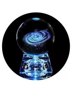 Esfera de Cristal 3D OEGINFIT con Luz Nocturna y Base LED