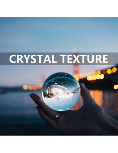 Esfera de Cristal 3D OEGINFIT con Luz Nocturna y Base LED