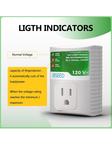 Protector de Sobretensión BSEED 20A 2400W para Electrodomésticos