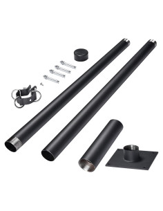 Poste de Sombra 8 Pies Genérico Acero Negro Resistente