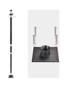 Poste de Sombra 8 Pies Genérico Acero Negro Resistente 2