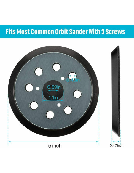 Almohadilla de Lijadora Velodi 5" Gancho y Bucle 8 Agujeros