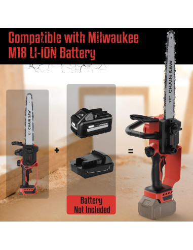Motosierra eléctrica Milwaukee M18 12" sin batería, 300W