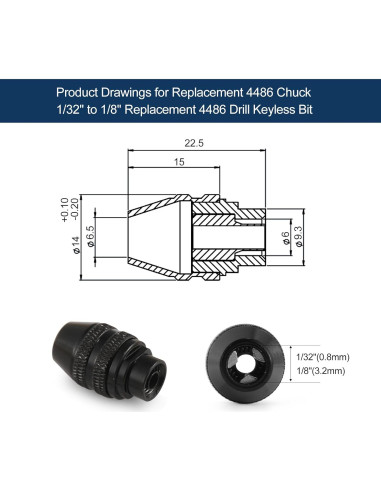 Juego de Mandriles Sin Llave Hozly 0.8-3.2mm Accesorios