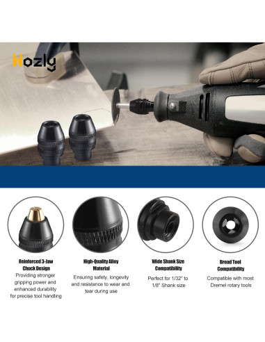 Juego de Mandriles Sin Llave Hozly 0.8-3.2mm Accesorios