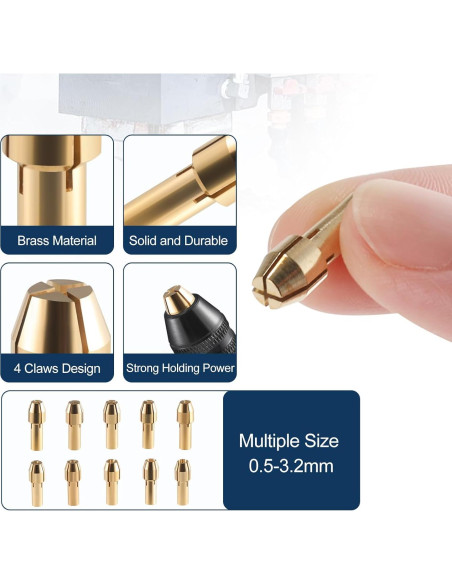 Juego de Mandriles Sin Llave Hozly 0.8-3.2mm Accesorios